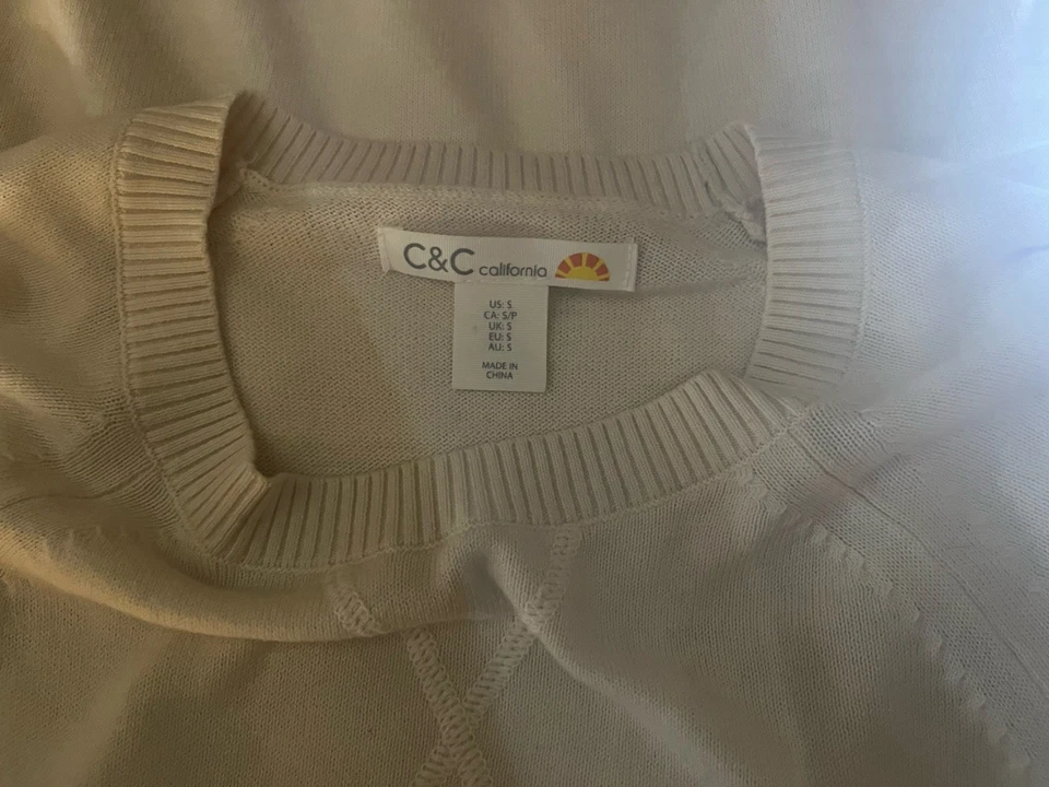C&C California Cream Rainbow Stripe Crew Neck Sweater Women’s size Small - Image 3 of 4