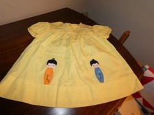 Handmade Toddler Dress Hand Embroidered Girl Appliques Vintage