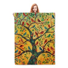 Bird Tree Blanket Gifts for Women Girls Soft Warm Lightweight Cozy ... Fast Ship