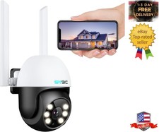 PTZ Security Camera Outdoor, Pan Tilt Dome WiFi IP Camera with Auto Tracking,...