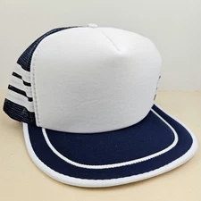 Vintage 3 STRIPE Nissin NOS Dead Stock Blank Mesh Trucker Hat Snapback Dad Cap