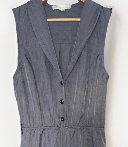 Monteau Los Angeles Jumpsuit Women’s M Gray Sleeveless Button Front Pockets