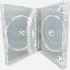 200 x 3 Wege Klar DVD 22mm Buchr&uuml;cken h&auml;lt 3 Discs Leer Brandneu Ersatz H&uuml;llen
