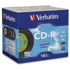 Verbatim CD-R 80min 52X with Digital Vinyl Surface - 10pk Slim Case 94439