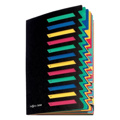 Pagna 24141-04 Desk Organiser 12 Coloured Divider Tabs Flexible Back Cover Print