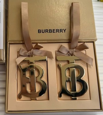 Authentic Burberry Zinc Alloy Christmas Hanging Ornaments 2 pcs