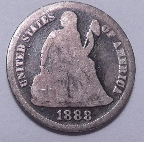 1888-S Seated Liberty Dime — photo from the most recent tracked eBay sale