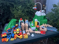 Fisher Price GeoTrax Mountain Railway Train Track Lot 50 Pieces Cars Plane