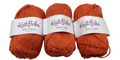 Knit Picks Shine Sport Yarn Grapefruit Lot of 3 Skeins Cotton Modal 110 Yds Each