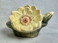 RARE Weller Pottery Floral Flower Frog 6 Hole Vase