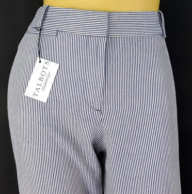 TALBOTS Damen blaue CROPPED ABENDHOSE Hose ''Curvy'' - W29'' - UK10 - 58£