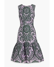 Carolina Herrera Floral Print Silk Dress, Size 10, NWT $2,690 Fall Runway 