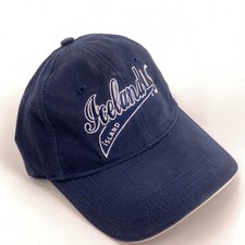 Iceland IS island spell out baseball cap blue white