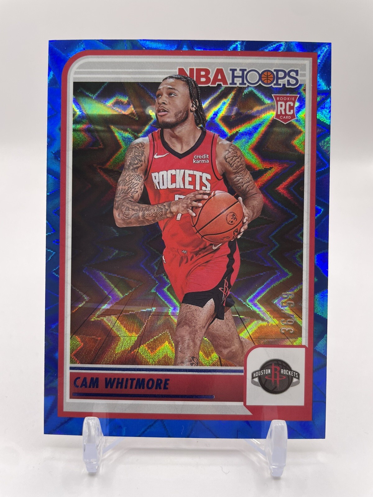 2023-24 NBA Hoops Blue Explosion #265 Cam Whitmore, /59, Rookie, Rockets