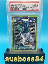 2024 Bowman Gabriel Gonzalez Chartreuse Border 05/15 - PSA 10 RARE Mariners