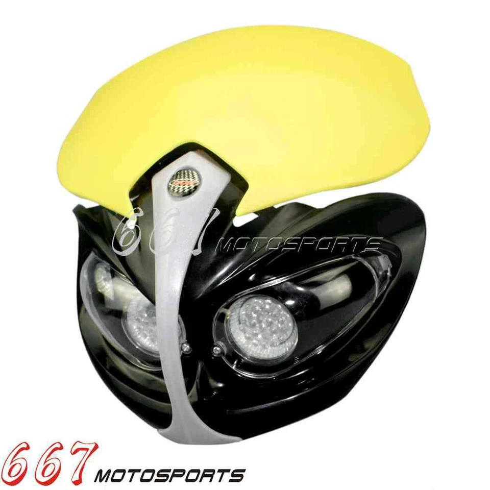 12V Dirt Bike LED Headlight W/ Fairing For Suzuki DRZ RMZ RM 125 200 250 350 400 - Image 3 of 4