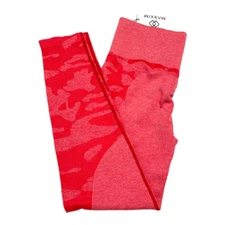 MAXXIM High Waist Leggings  Scrunch Butt Lifting Seamless 7/8 Camo Pink Large