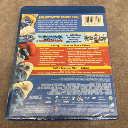The Smurfs & A Christmas Carol - Blu-ray/ DVD 2011, 3-Disc Holiday Set NOS- Read - Imagen 2 de 12