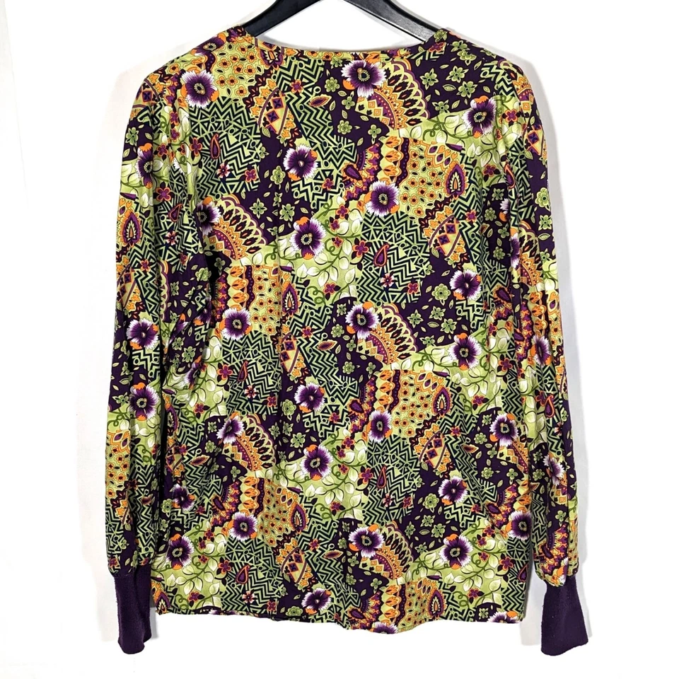 Vintage Crest Cottons Snap Button Shirt Jacket Shacket Bohemian Floral Sz Medium - Image 4 of 4