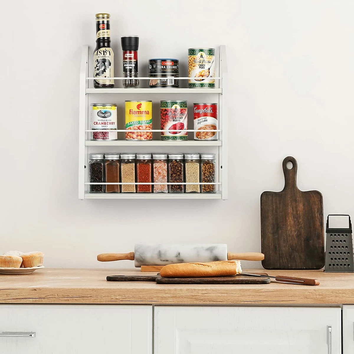 Under-Shelf Spice Organizer for Kitchen Cabinet, Hanging Spice