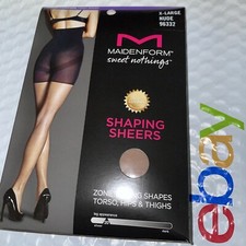 Maidenform Sweet Nothings Shaping Sheers Pantyhose Hosiery XL NUDE TONING 96332