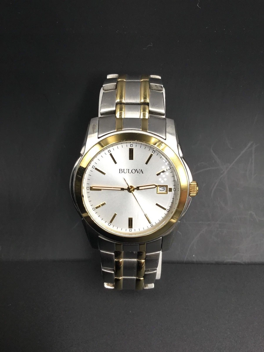 Bulova Men s 98H18 Two Tone Bracelet Watch eBay