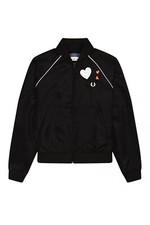 Fred Perry Amy Winehouse Black White Heart Lightweight Bomber Jacket - Size 8