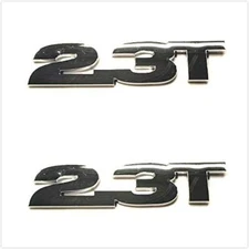 2x Mustang EB 2.3T Chrome Silver Trunk Fender emblem Badge 2.3T ECOBOOST Set