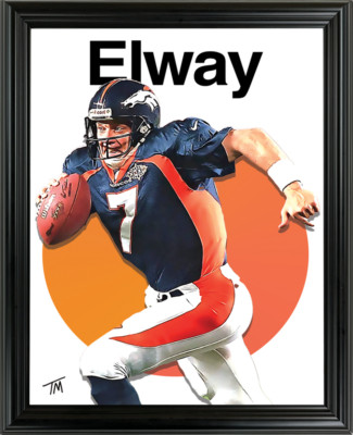 John Elway Framed Sports Art Photo by Thomas Maxwell