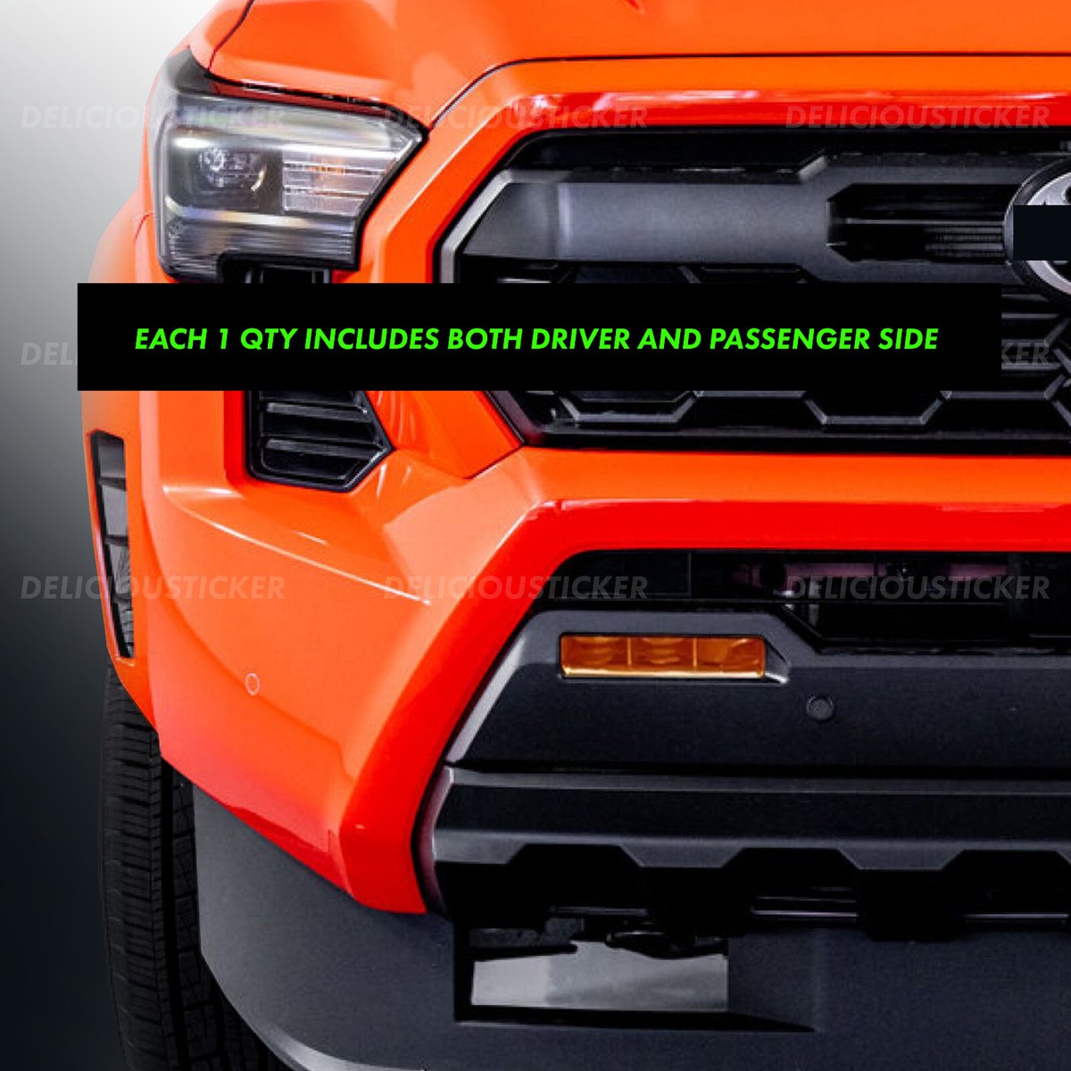 For 2024-2025 Toyota Tacoma Fog Light Amber Orange Front Tint