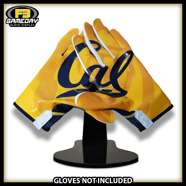 Football Receiver Gloves Display w/ Stand for CAL Bears Gloves