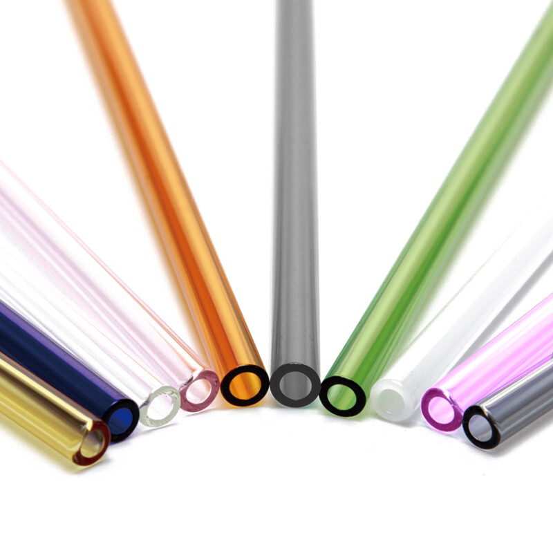 4x GLAS STROHHALME Glashalme Glastrinkhalme Glasstrohhalme Strohhalm Halme bunt