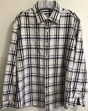Tasso Elba Mens Shirt Button Multi Long Sleeve Multi Plaid size L 16/16.5