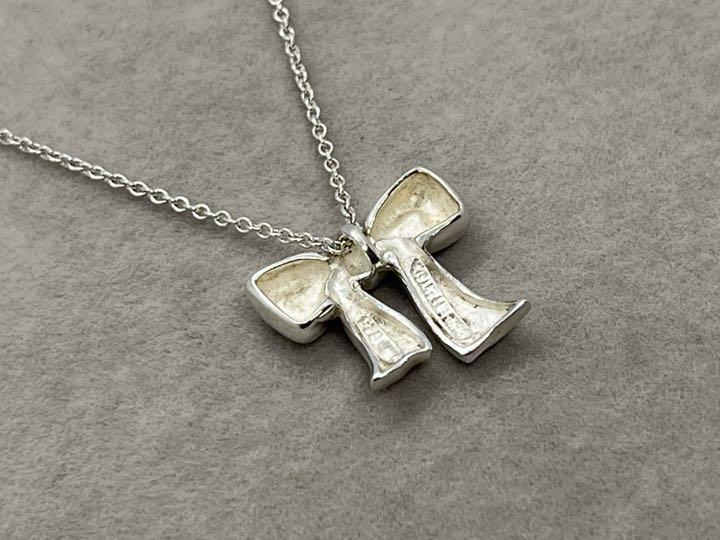 tiffany & co.bow ribbon necklace pendant silver 925 | eBay