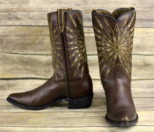 Acme Cowboy Boots Brown Leather Womens 