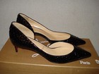 100% AUTH NEW WOMEN LOUBOUTIN IRIZA 45 PYTHON CRYSTAL D'ORSAY PUMPS/HEELS US 7.5 — photo 7