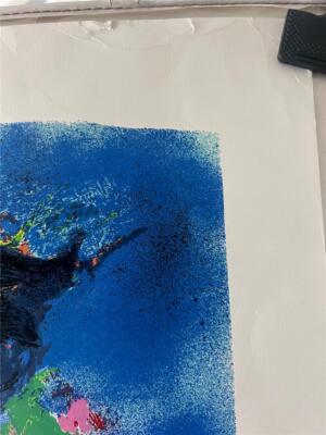 Leroy Neiman World Class Skier Hand and plate Signed Serigraph on