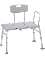Drive Medical 12011KD-1 Tub Transfer Bench for Bathtub with Adjustable Backrest