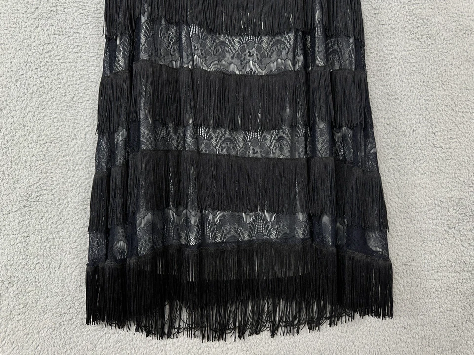 Disfraz Amscan Halloween Flapper años 20 vestido mujer XXL Plus negro flecos encaje Foto 2 de 4