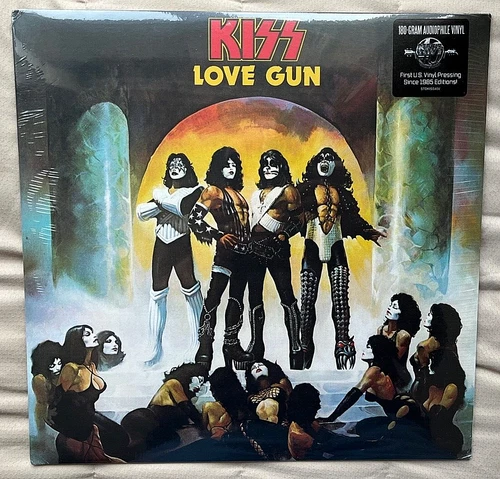 KISS "Love Gun" Vinyl LP 2014 Edition Hype Sticker Gun Insert Ace Peter Sealed