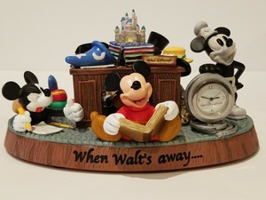 Disney When Walt S Away Mickey Mouse Desk Clock Ebay