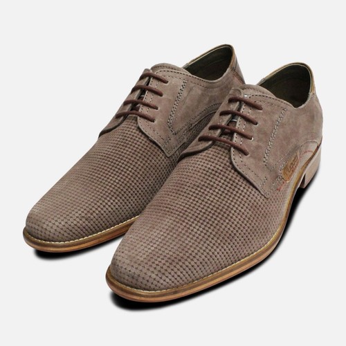 Light GreyTaupe Suede Shoes by Bugatti 