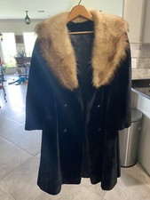 Vintage Lou Nierenberg Women Black And Tan Faux Fur Coat Jacket Black Lining Xxl