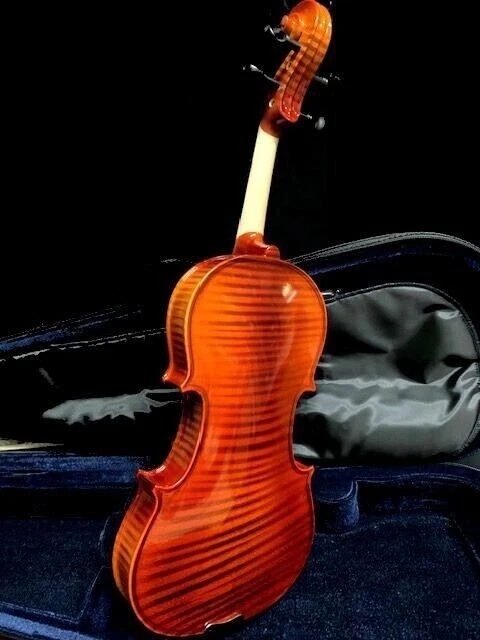 NEW FULL-SIZE SOLID 4/4 FLAMED MAPLE CONCERT VIOLIN/FIDDLE-GERMAN - Image 4 of 4