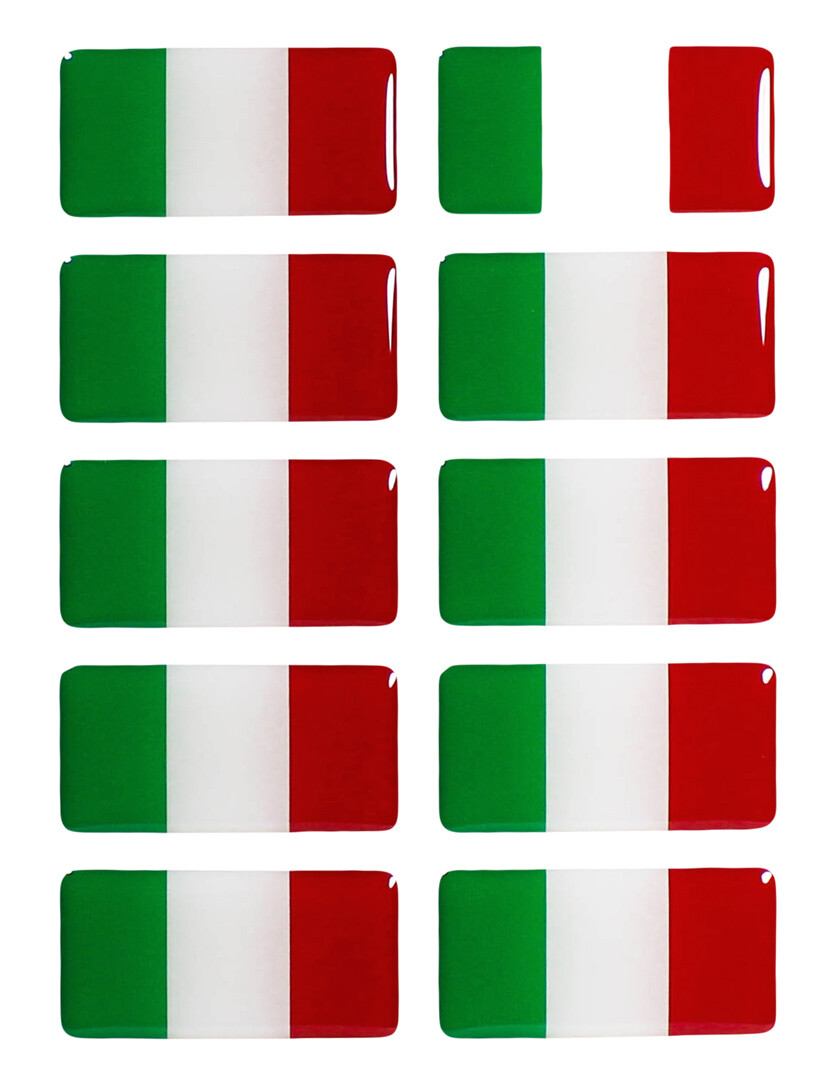 Italy flags-decal 3D decorative sticker set for car motorbike: set of 10