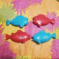 Vintage Battat FOUR MAGNETIC FISH - For VINTAGE Magnetic Fishing Set