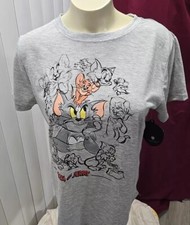 Tom Jerry T Shirt Girls Teen Size L 11 13 Cap Sleeves 25 L 20 Across Front Chest
