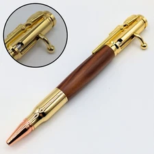 Bolt Action Pen Bullet  Gold Wood Material Great Gift For Dad Friend
