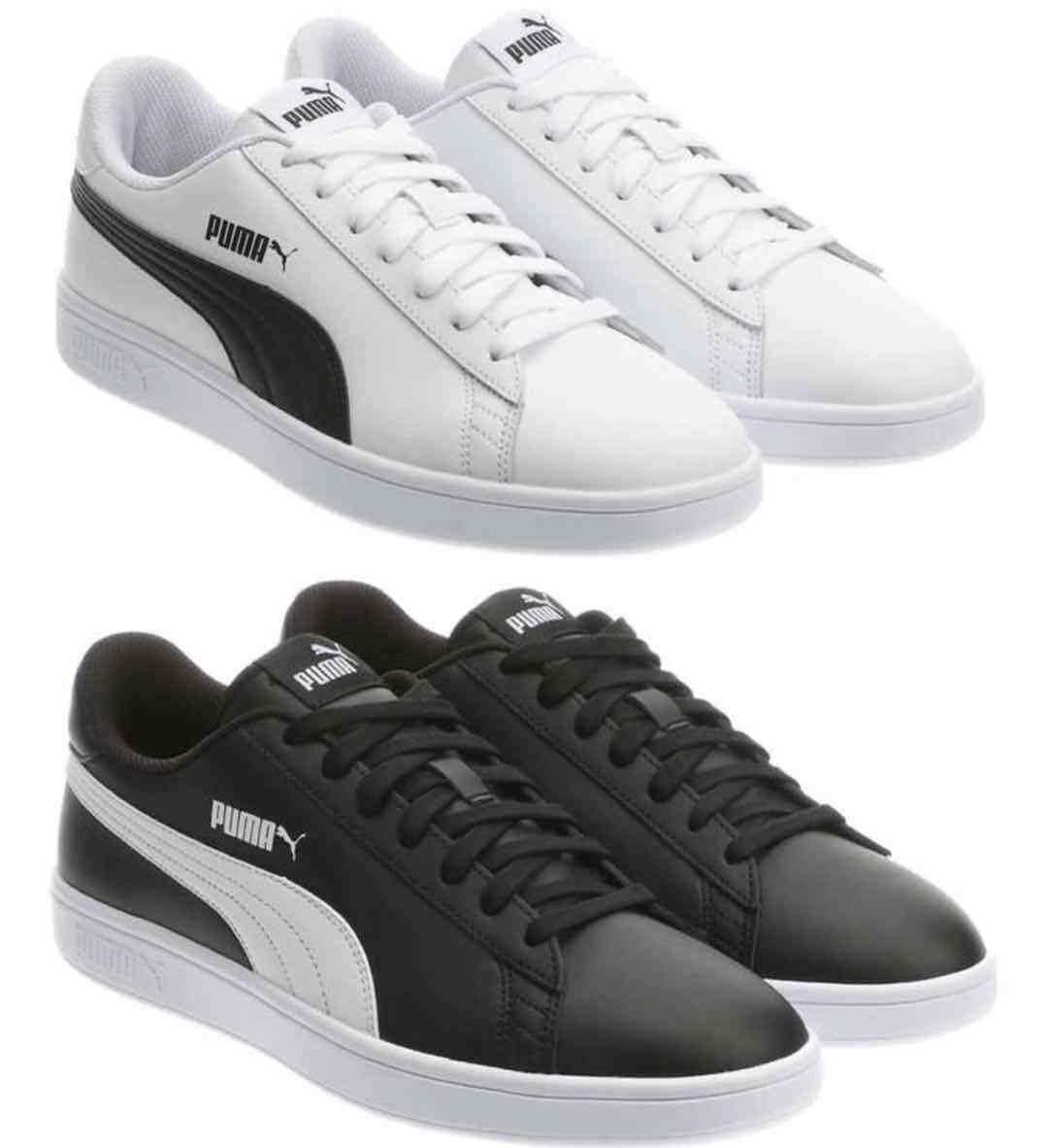 puma smash black leather