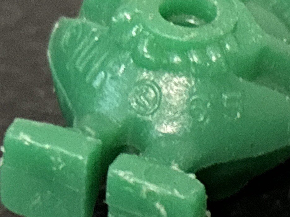 Vintage Ed Roth Green Martian Rat Fink Toy Plastic Ring Charm (1965) *NO Ring!